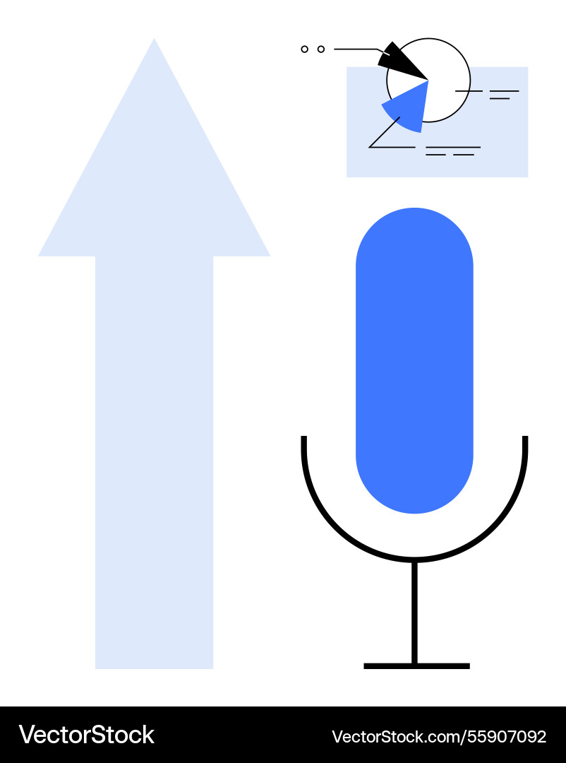 Voice input driving data insights and growth Voice input driving data insights and growth vector image