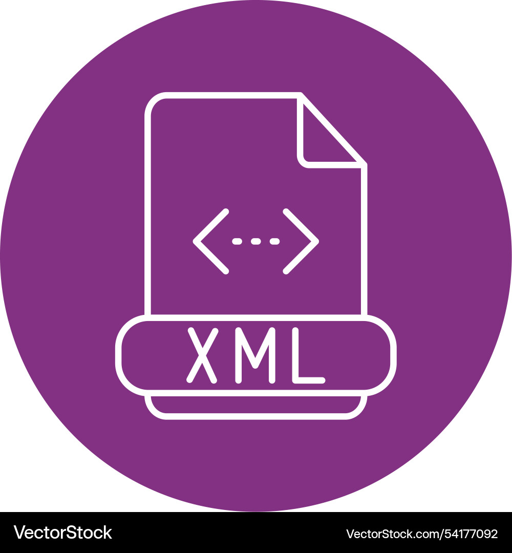Xml line circle icon Vector Image
