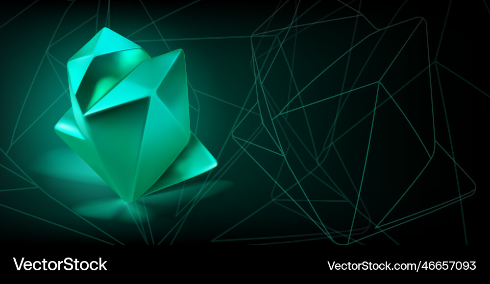 Abstract background with low poly 3d shape Vector Image