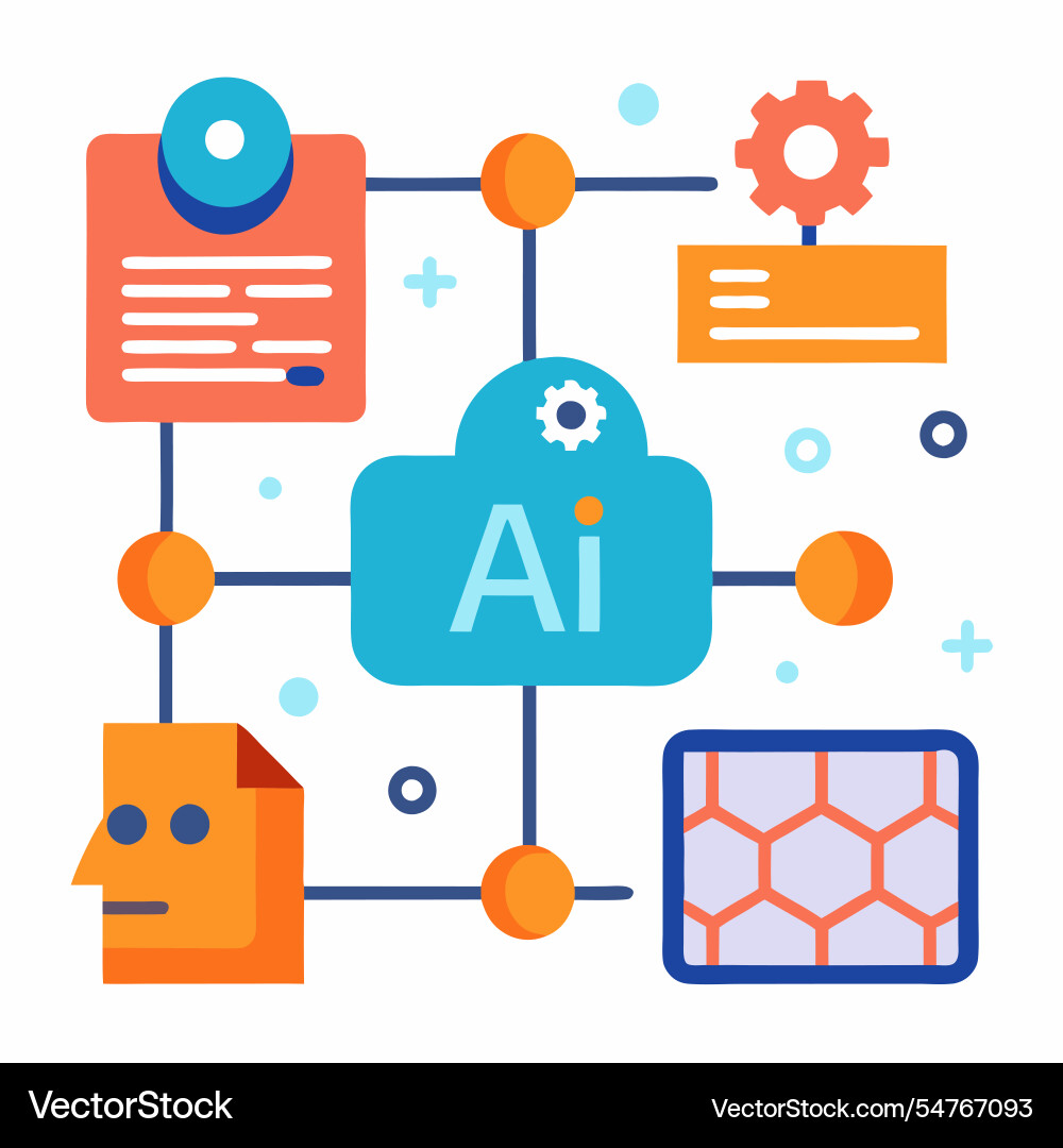 Ai-Algorithmen als Codegrafik visualisieren vektorbild