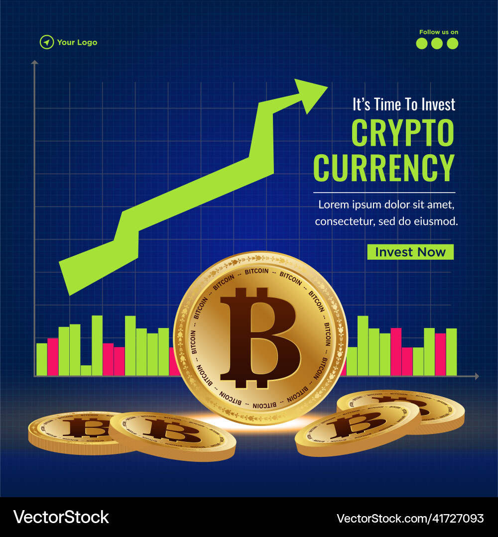 Banner design of crypto currency – Royalty-Free Vector | VectorStock