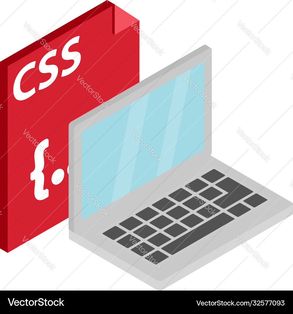 Css file icon isometric style Css file icon isometric style Vector Image