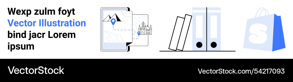 Digital workspace with documents folders Vector Image