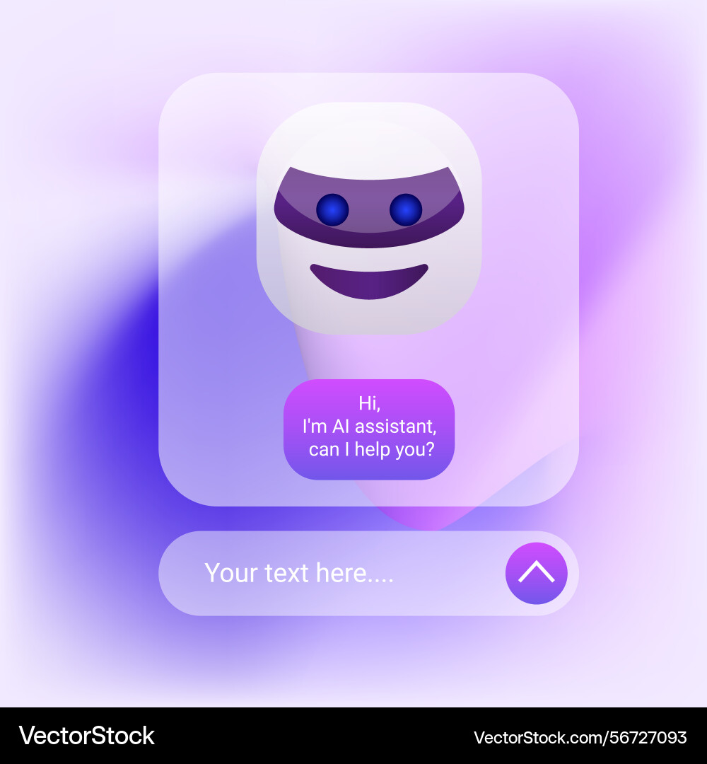 Futuristic ai chat assistant interface design Vector Image