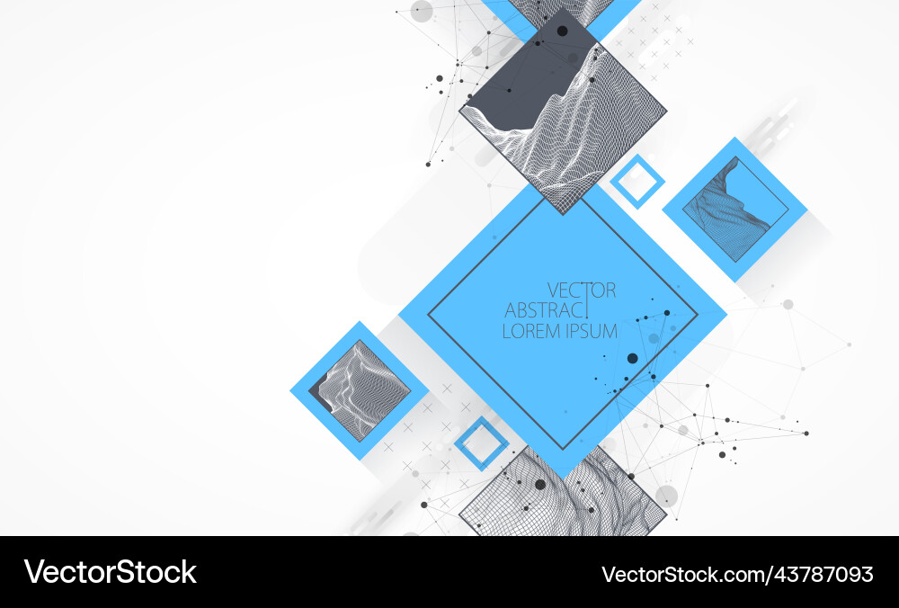 Modern science or technology elements in square Modern science or technology elements in square vector image