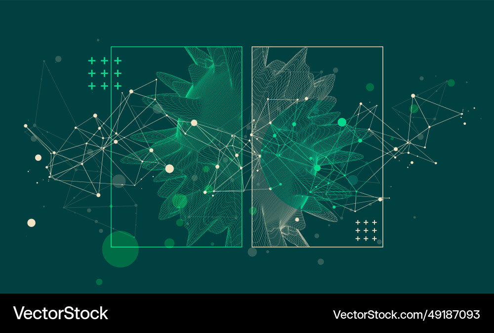 Modern science or technology elements in square Vector Image