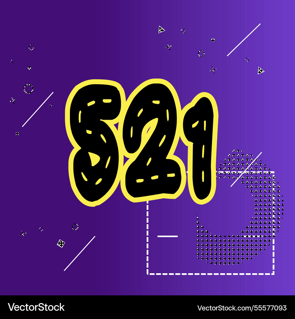 Number font design with decorative dots Vector Image