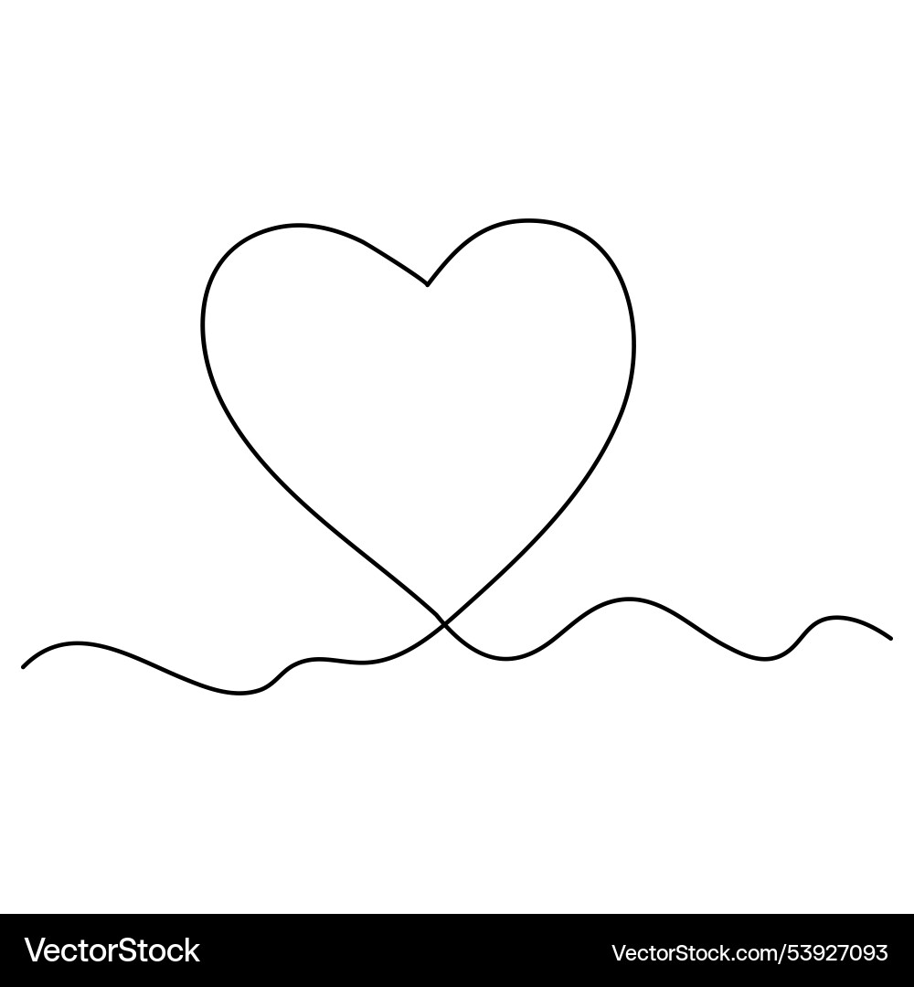 One continuous line minimal heart drawing Vector Image