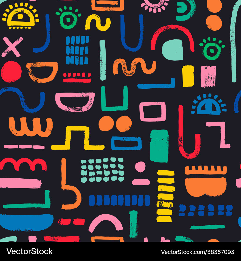 Seamless pattern with hand painted lines Vector Image