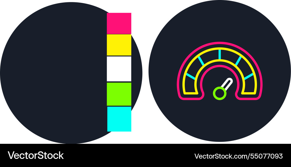 Velocity line multi color icon vector image