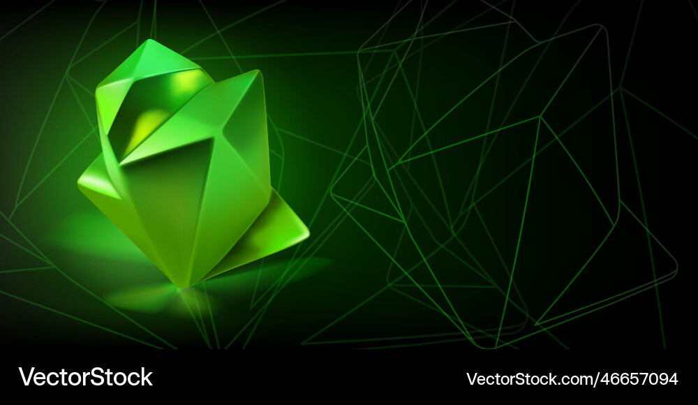 Abstract background with low poly 3d shape vector image