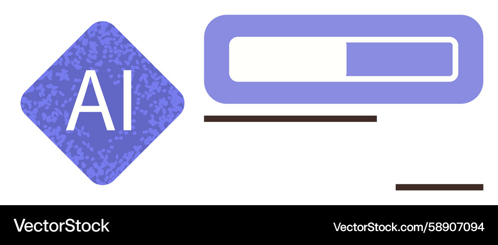 AI Loading Progress Bar - Diamond Vector Image