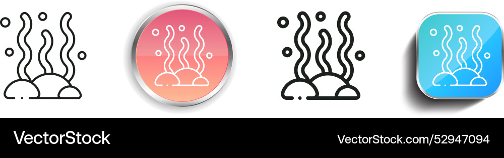 Coral icon thin linear regular and button style vector image