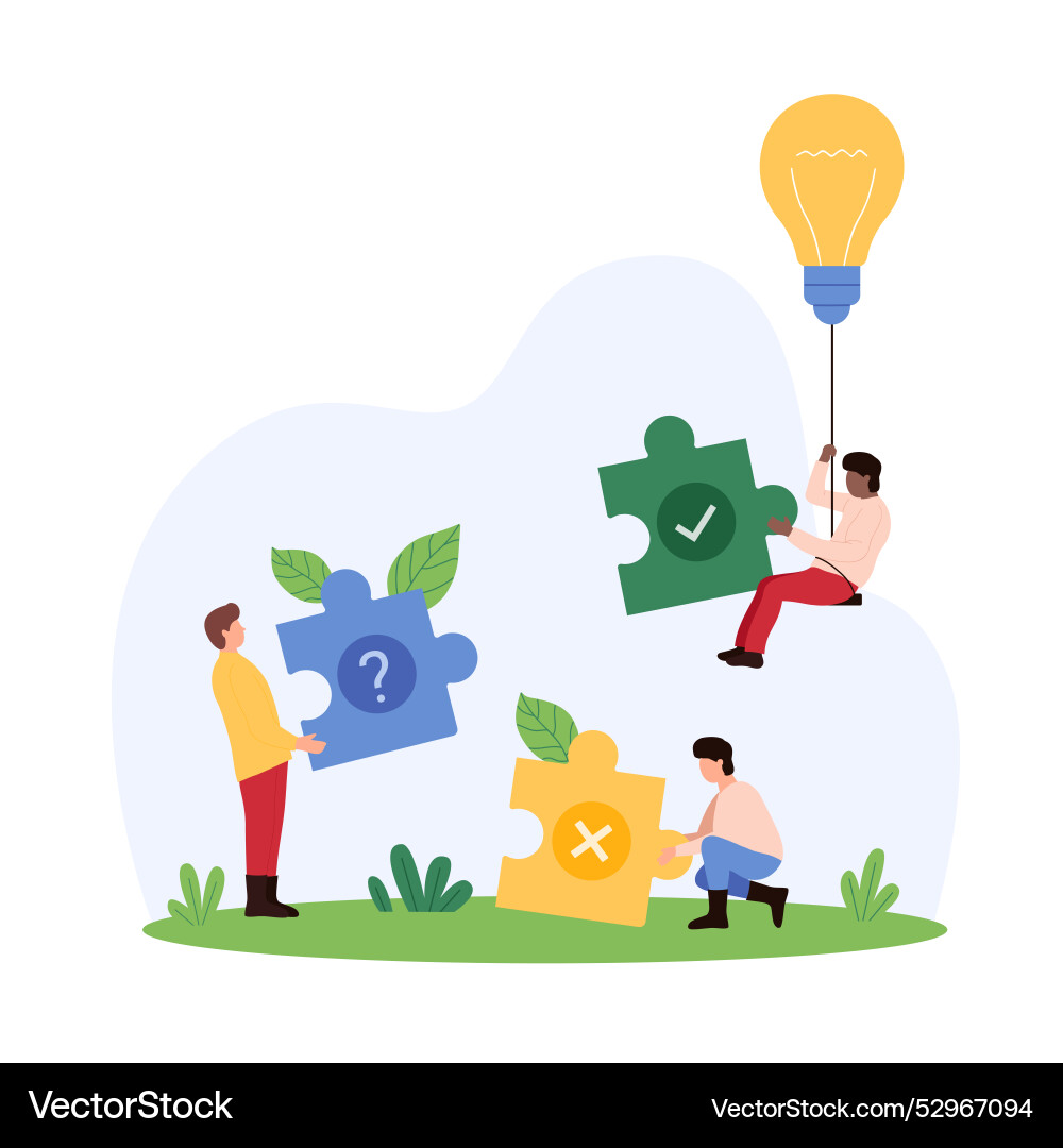 Creative solution to problem decision making Creative solution to problem decision making vector image