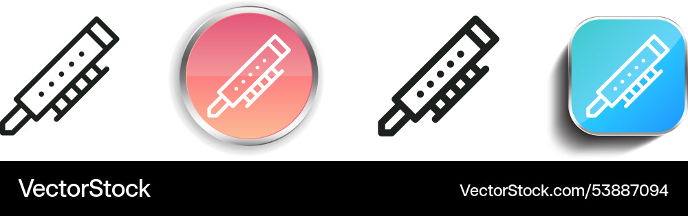Flute icon thin linear regular and button style vector image