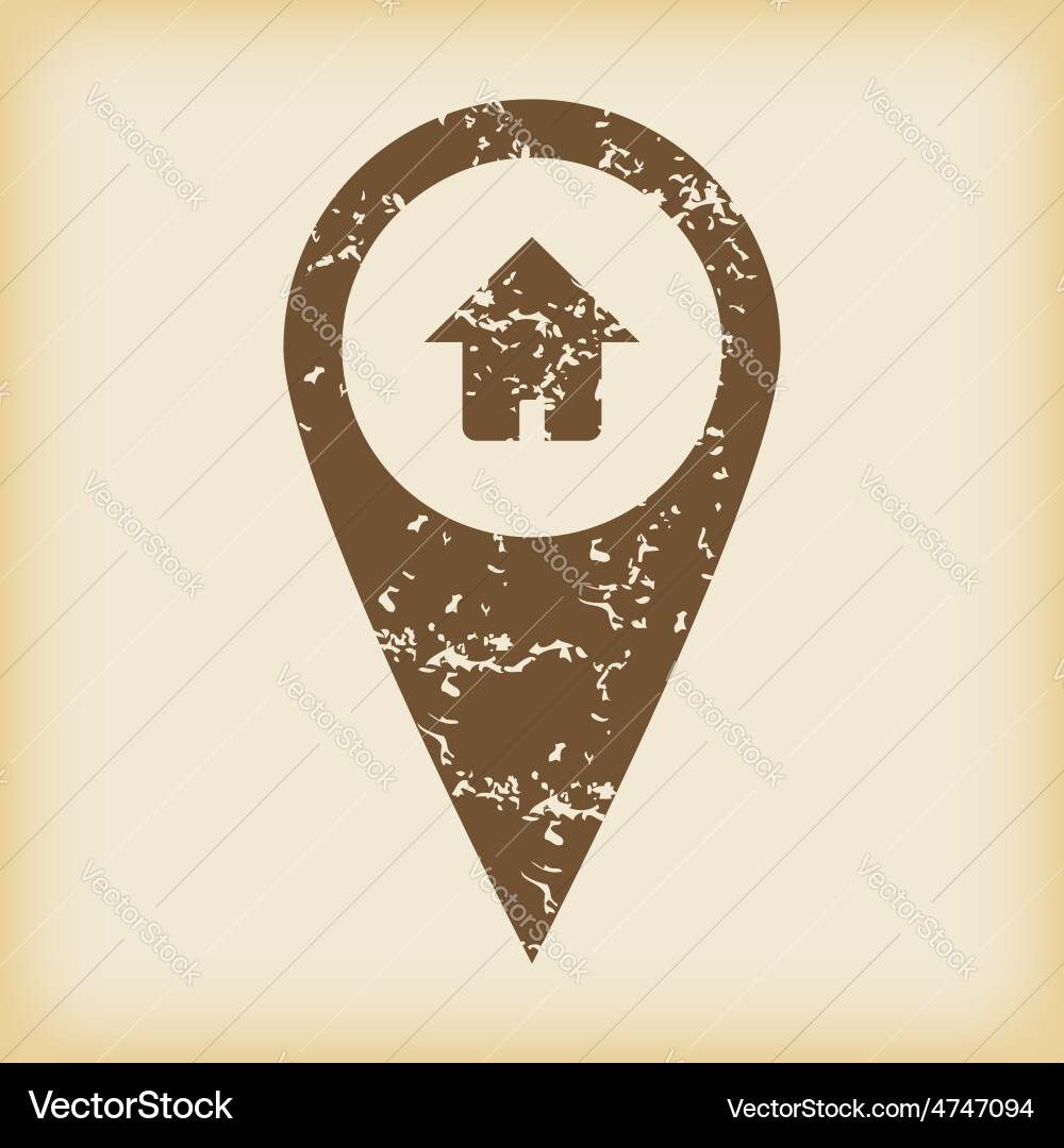 Grungy house pointer icon vector image