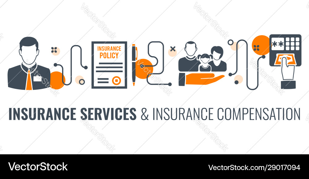 Insurance Services Process Icons Royalty Free Vector Image