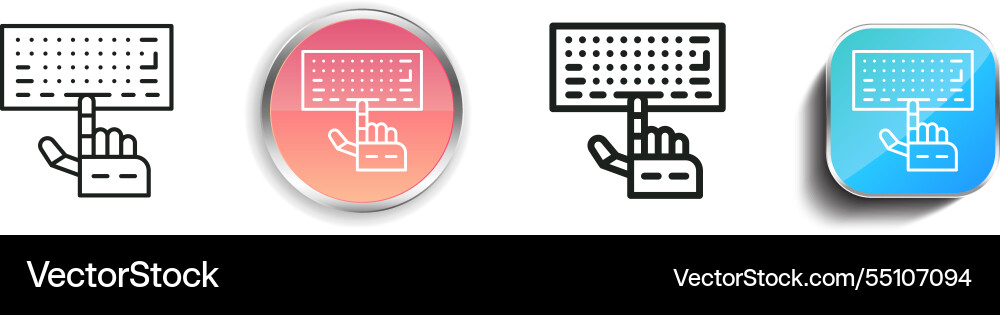 Keyboard icon thin linear regular and button vector image
