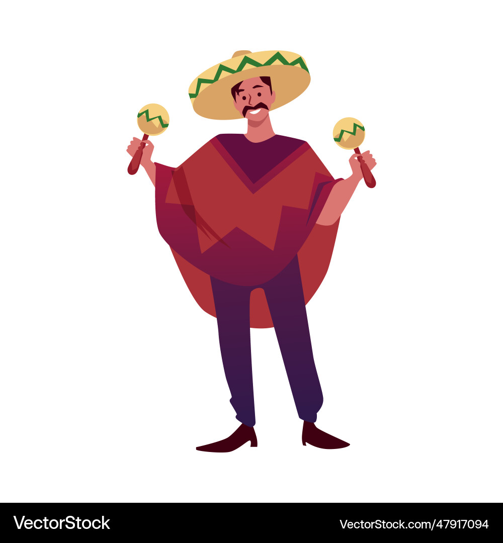 Mexikanische Musiker spielen maracas Cartoon Mexikanische Musiker spielen maracas Cartoon vektorbild