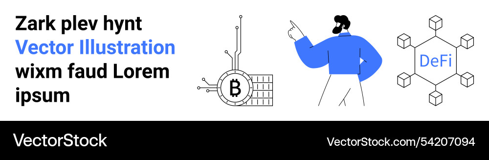 Modern blockchain and decentralized finance defi Vector Image