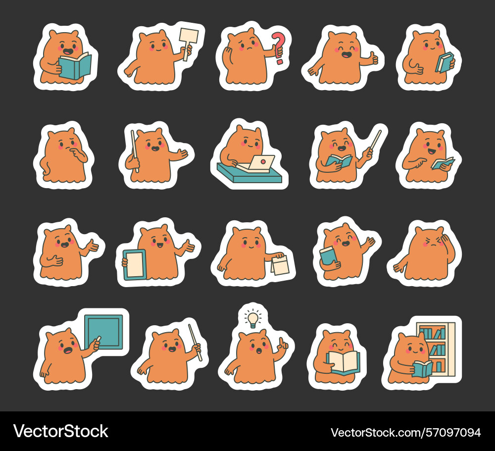 Monster guide character set with creature Monster guide character set with creature vector image