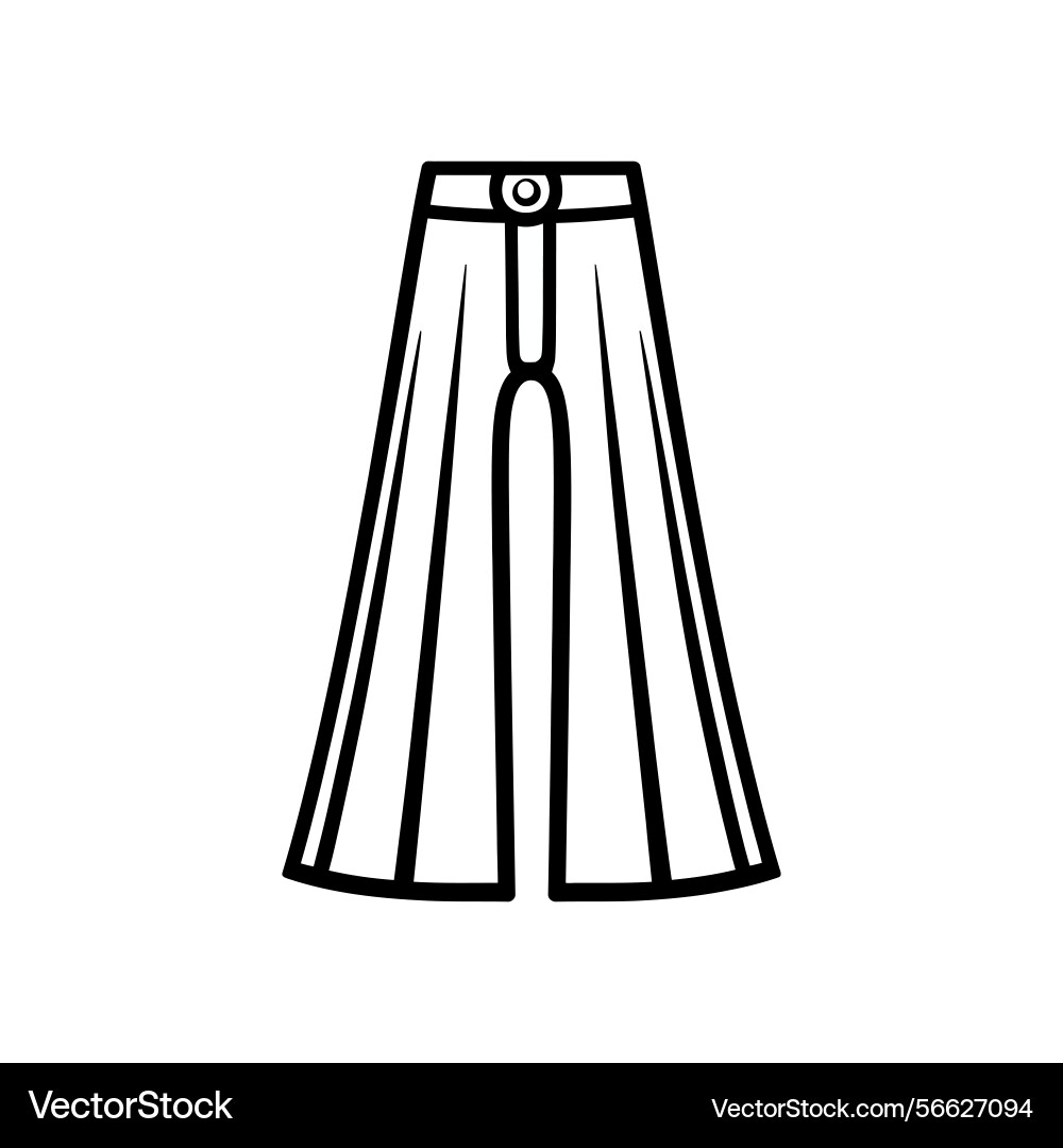 Outline pants with belt loop and button detail Vector Image