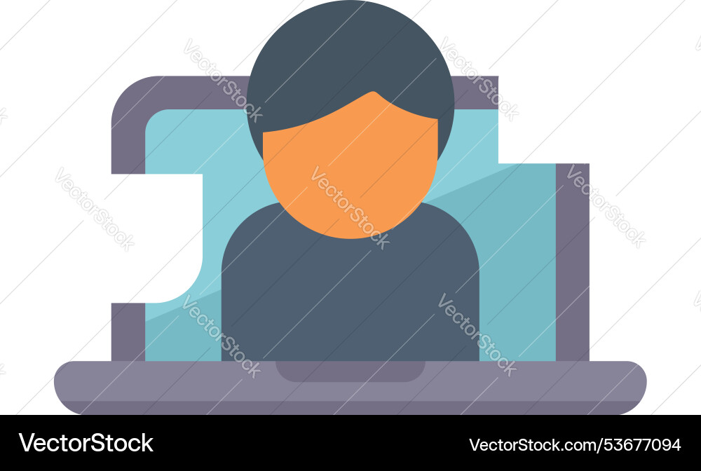Programmer working remotely from home on laptop Programmer working remotely from home on laptop vector image