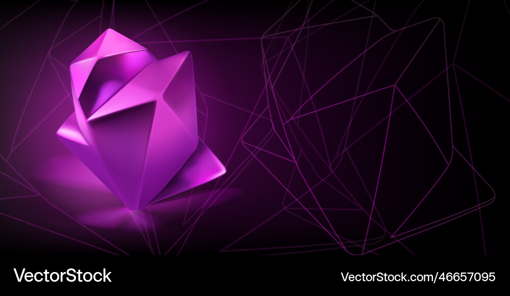 Abstract background with low poly 3d shape Vector Image