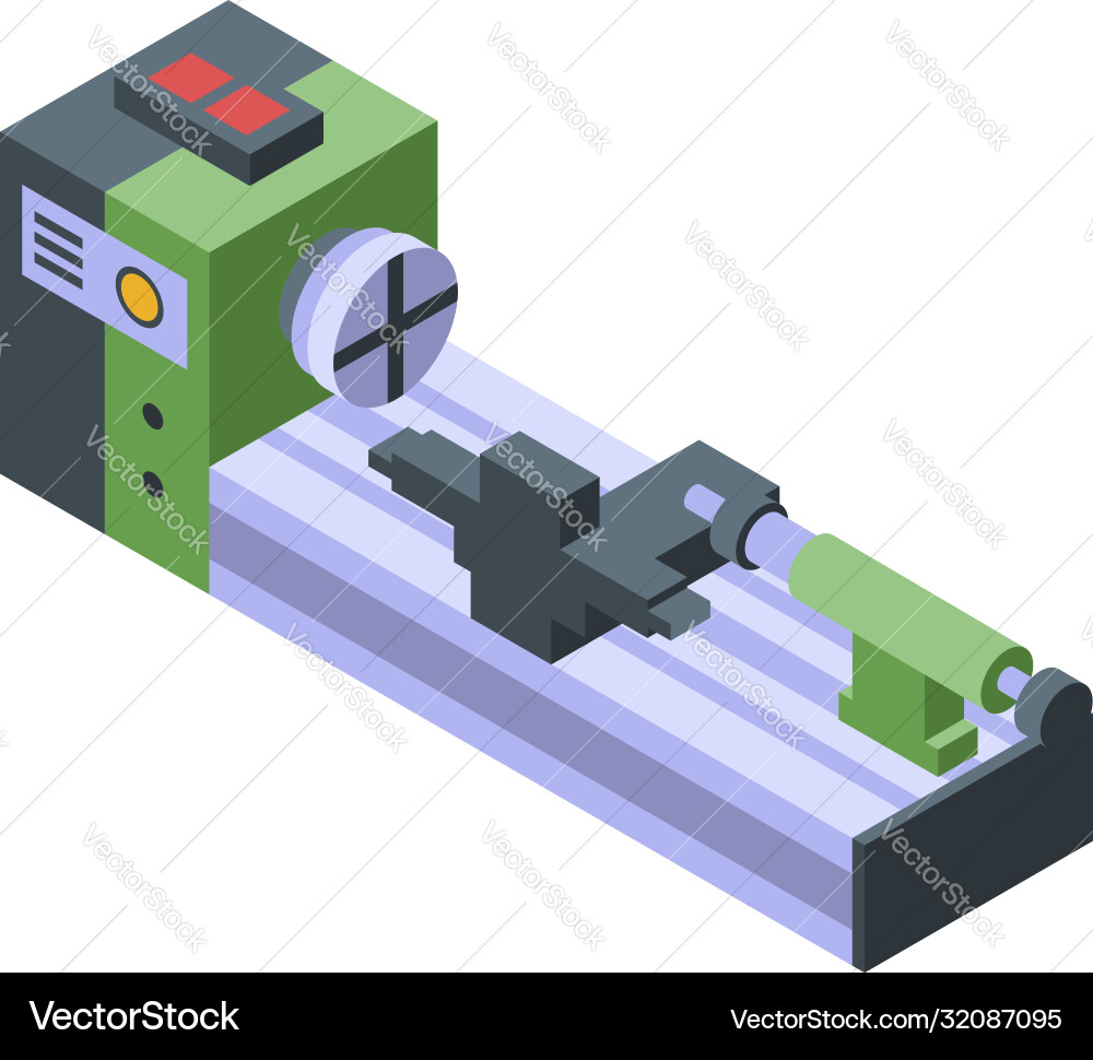 Automated lathe icon isometric style vector image