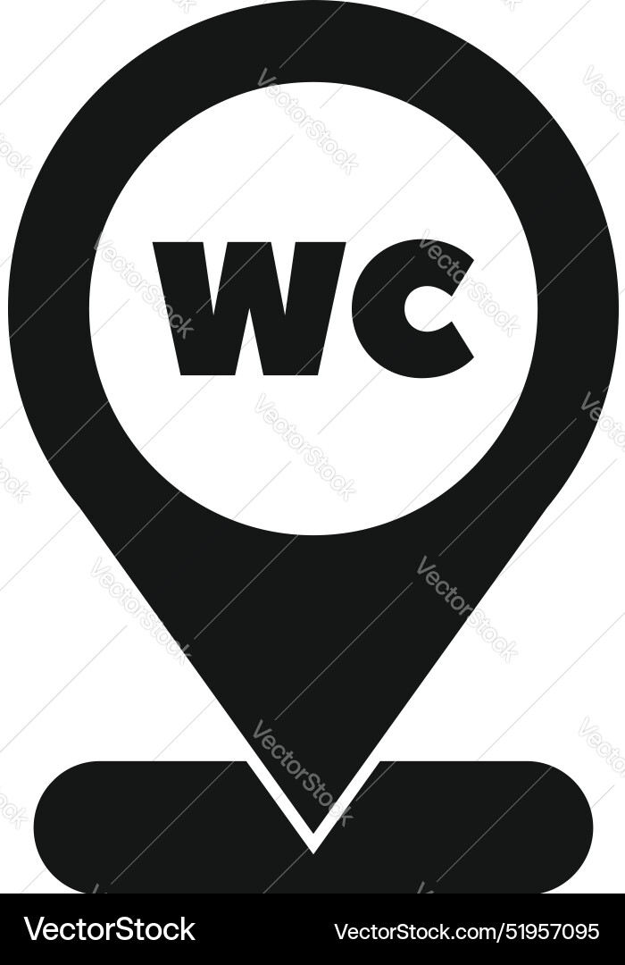 Black pin pointing wc location Black pin pointing wc location vector image