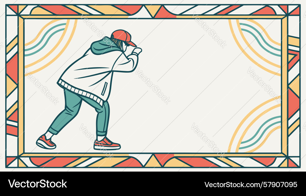 Blank frame with abstract pattern border design Vector Image