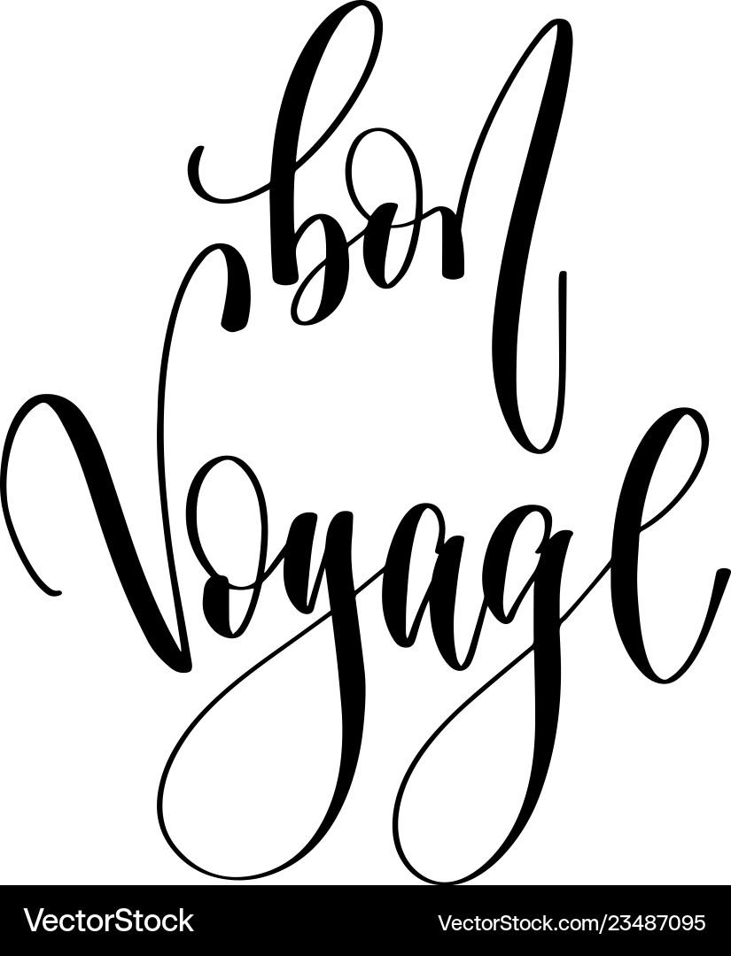 Bon voyage - handschriftlicher Text Bon voyage - handschriftlicher Text vektorbild
