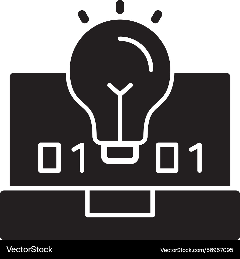 Byte wiz glyph style icon design vector image