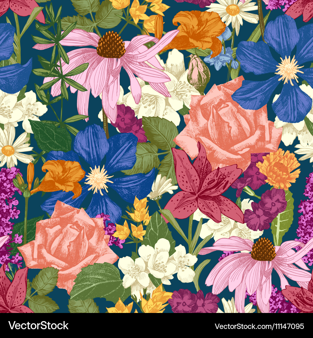 Floral Seamless Pattern vector image