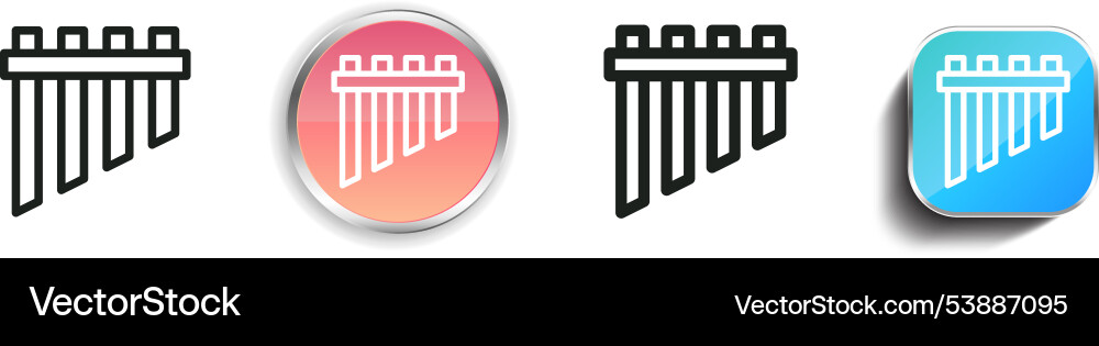 Flute icon thin linear regular and button style Flute icon thin linear regular and button style vector image