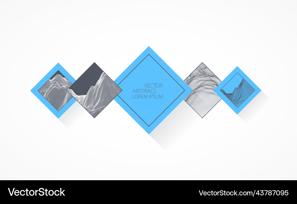 Modern science or technology elements in square Modern science or technology elements in square vector image