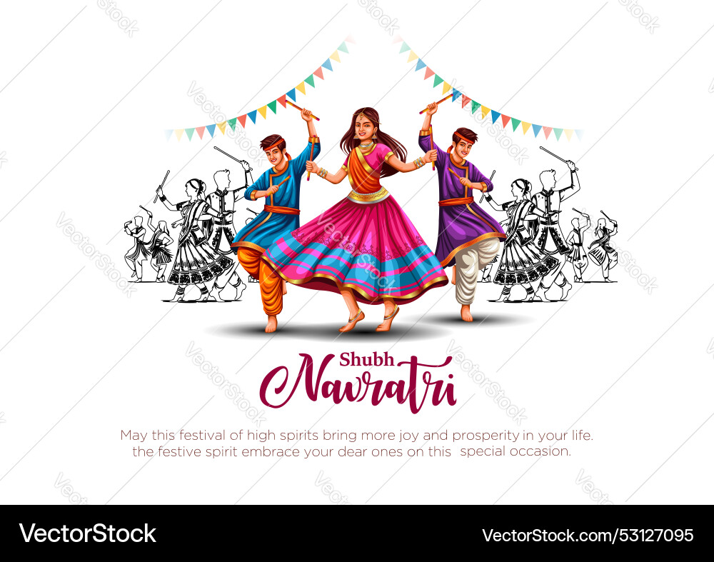 Navratri Garba Festival Poster Vector Image