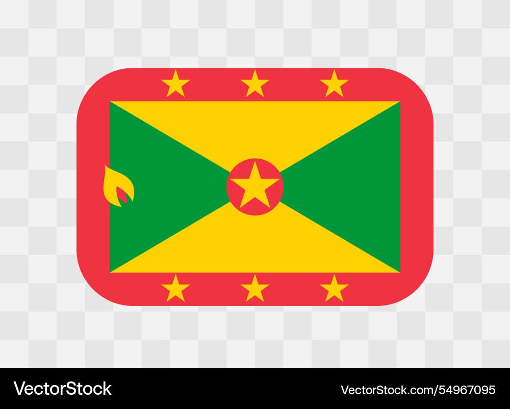 Rounded rectangle flag of grenada Vector Image