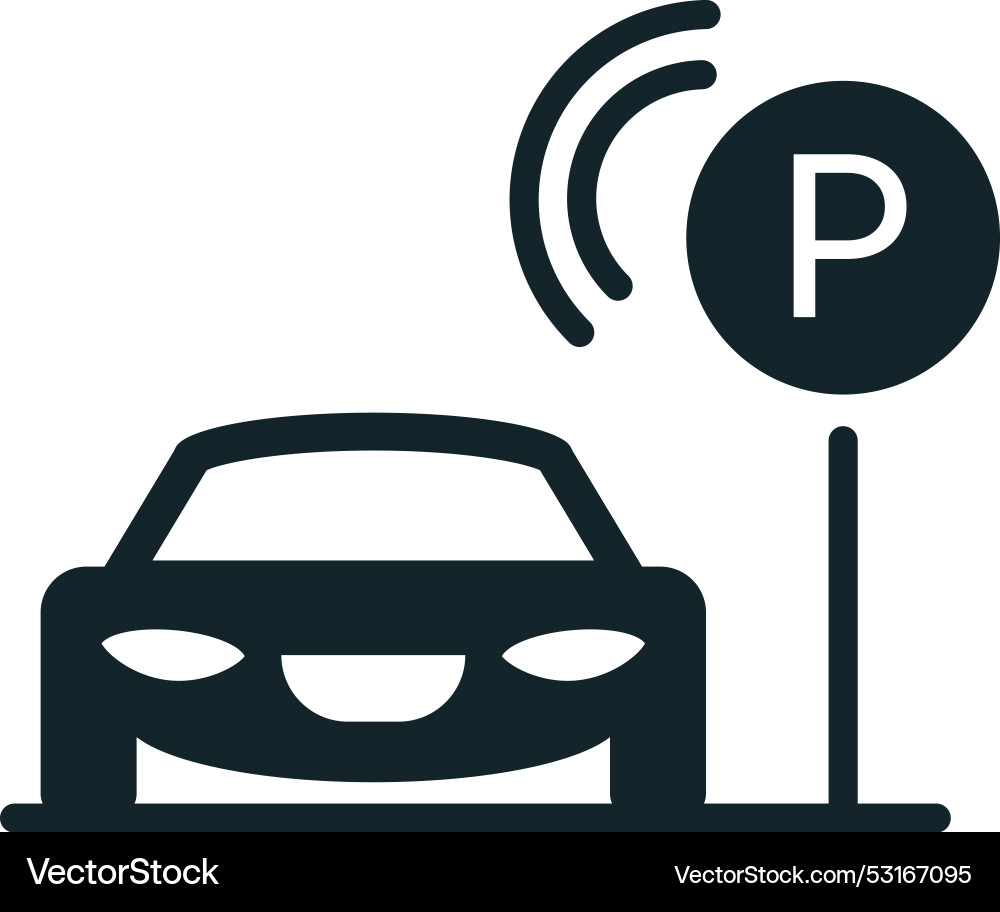 Smart parking system detecting space Vector Image