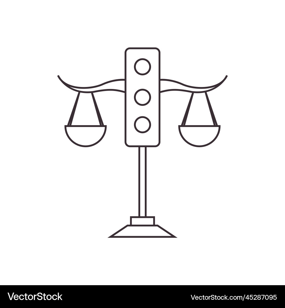 Traffic light law icon logo Royalty Free Vector Image