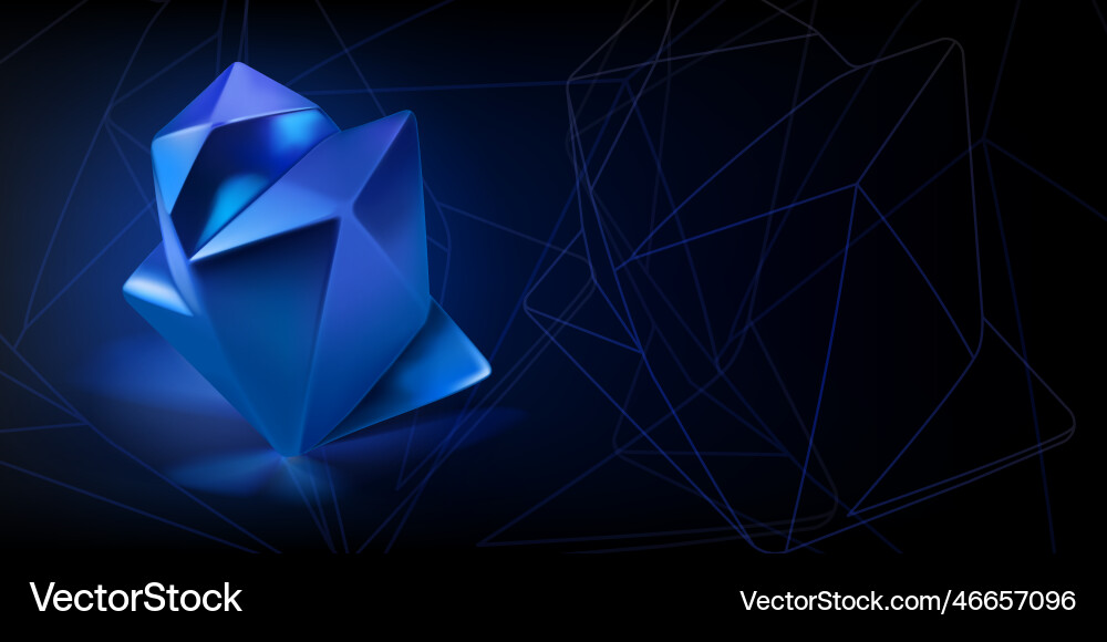 Abstract background with low poly 3d shape Vector Image