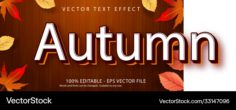 Autumn text style editable effect Vector Image