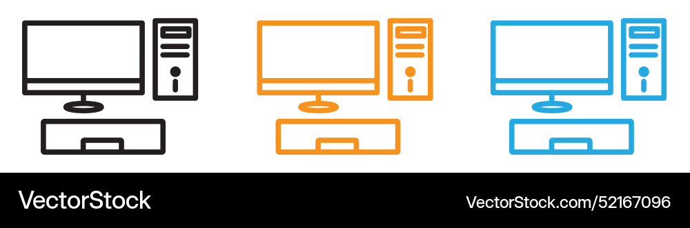 Computer icon logo set collection for web app ui Computer icon logo set collection for web app ui Vector Image