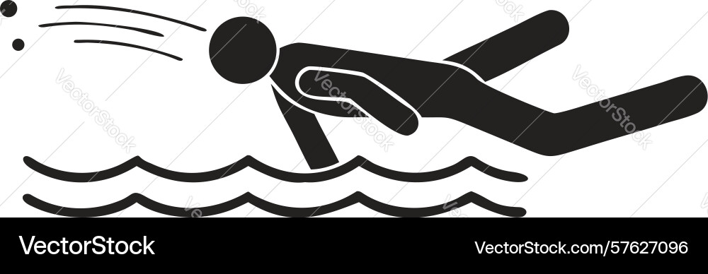 Dynamic swimmer with splash marks icon design Vector Image