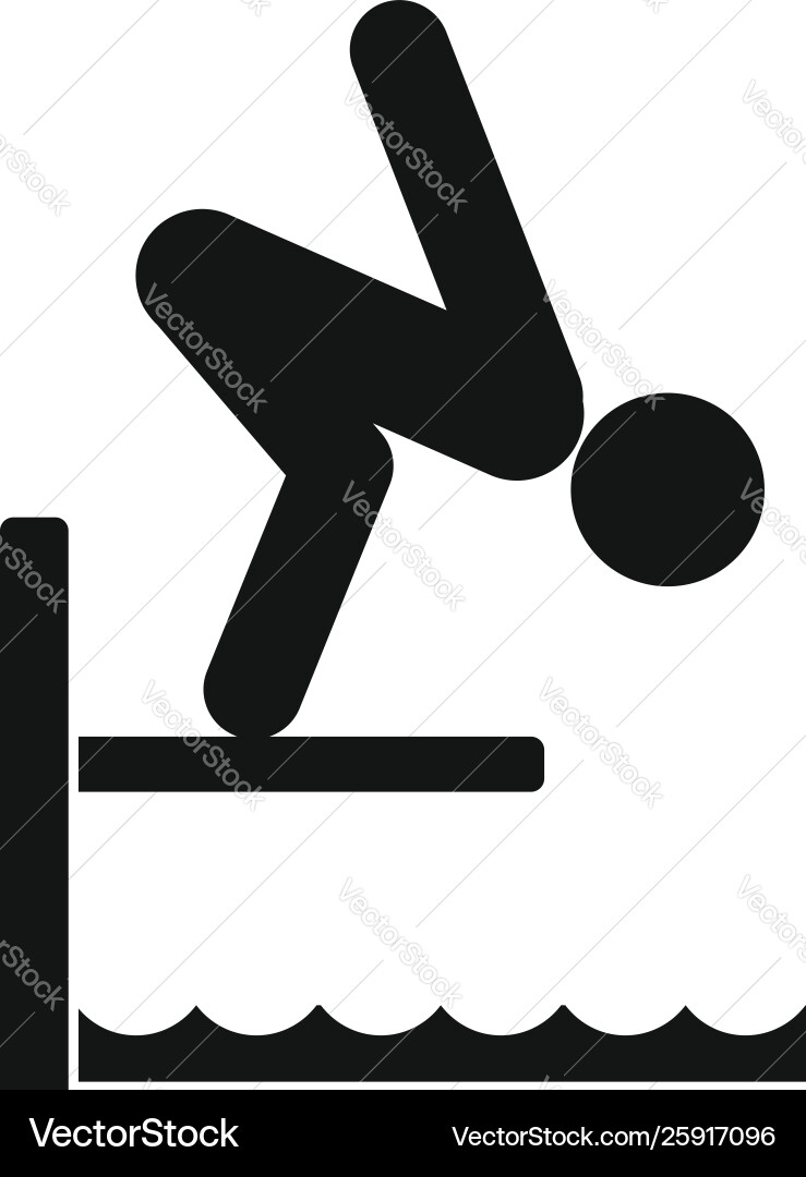 Jump in pool icon simple style Jump in pool icon simple style vector image