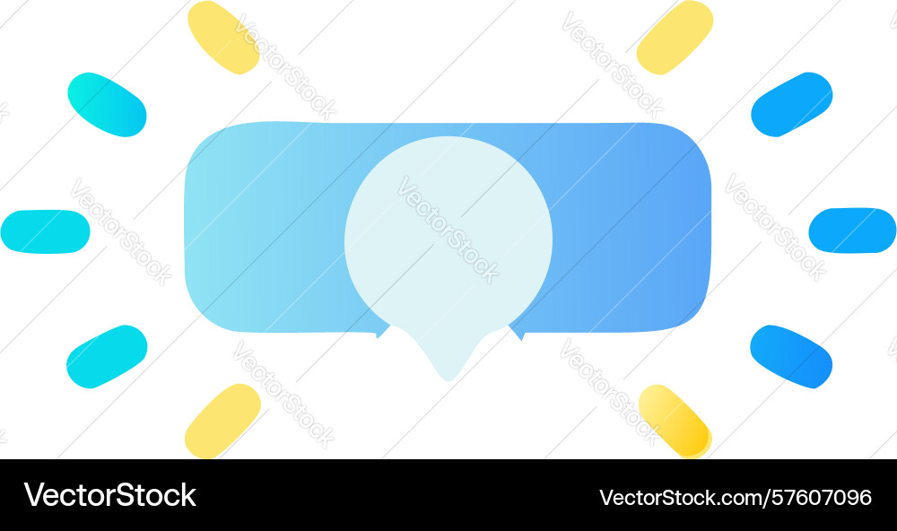 Light burst dot speech bubble design generative ai vector image