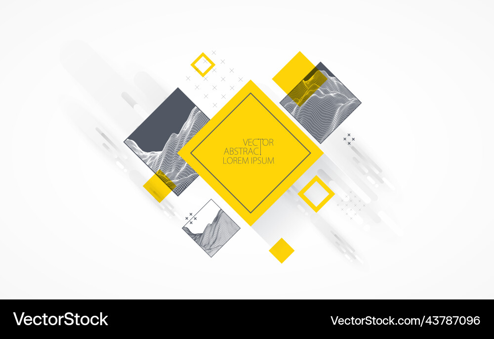 Modern science or technology elements in square Modern science or technology elements in square vector image