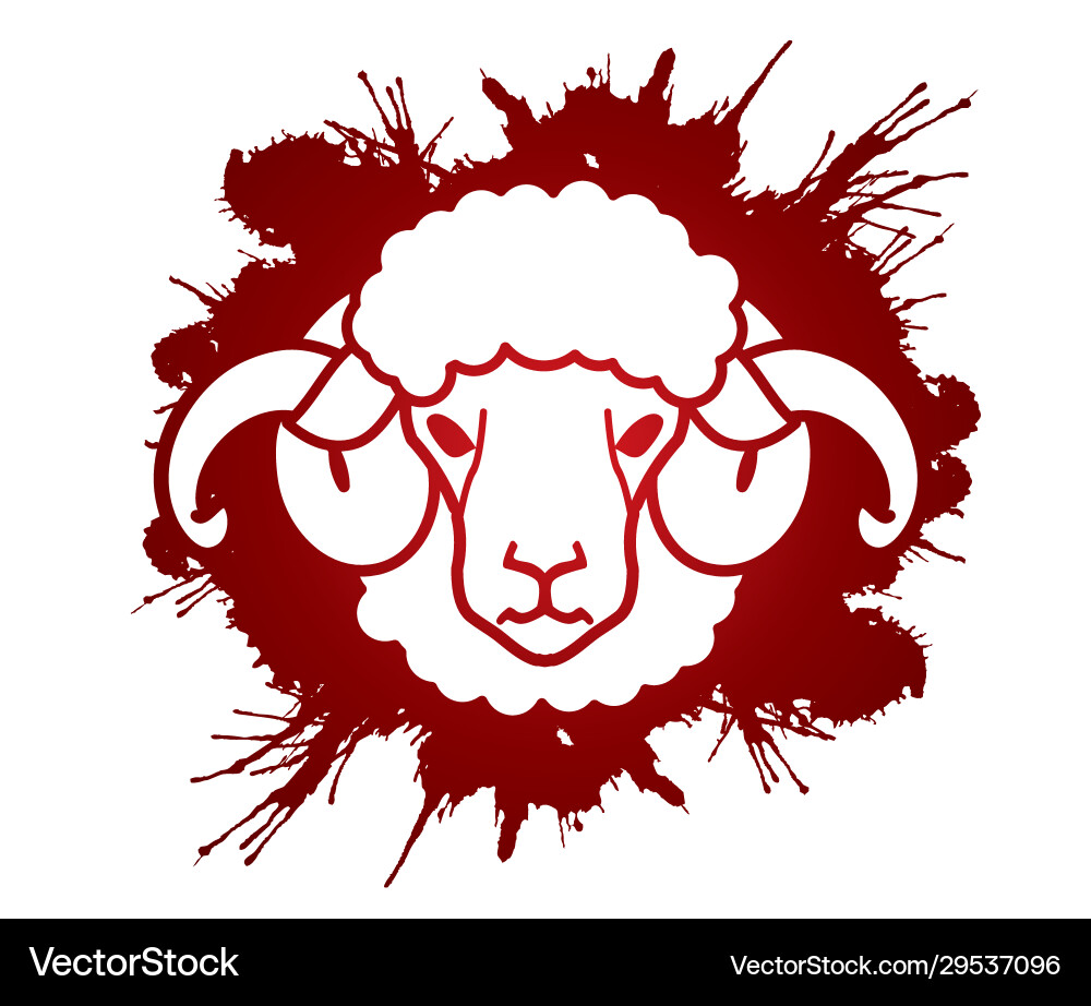 Sheep or lamb with big horn cartoon graphic Sheep or lamb with big horn cartoon graphic vector image