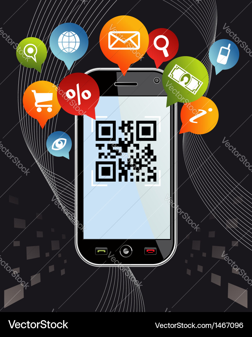 Smartphone QR Code Application vector image