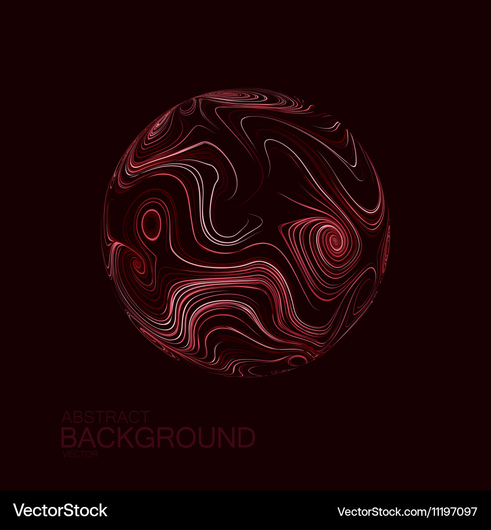 Abstract 3d curl sphere with swirled stripes vector image
